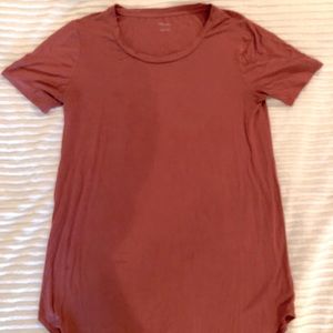 Daily Ritual Muted Rust Short Sleeve Tunic-length Tee